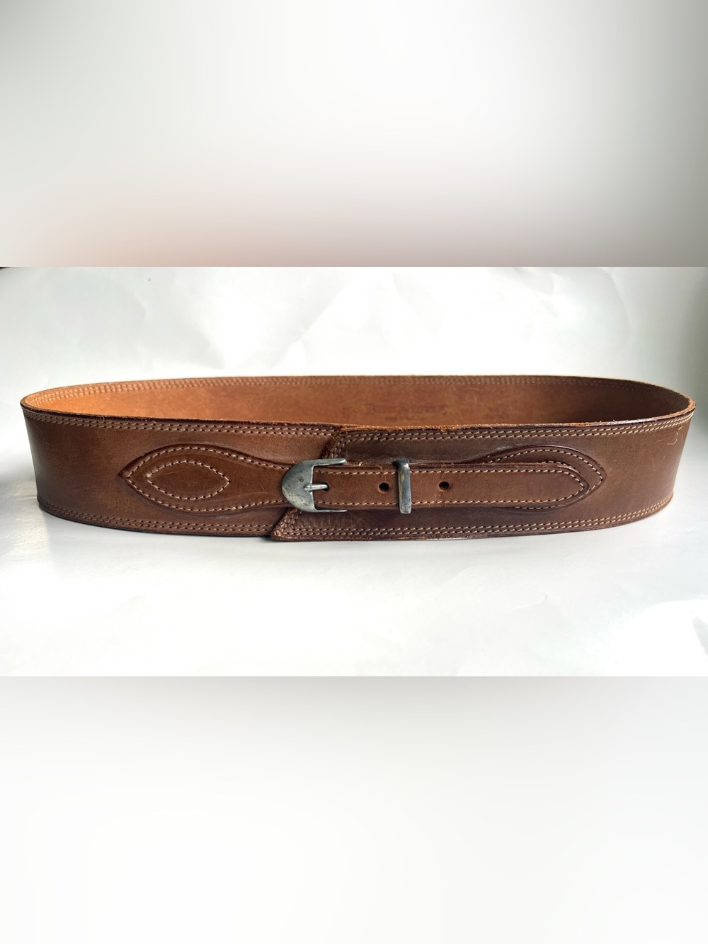 Vintage Banana Republic 1980s England Belt Leather Wide Brown 34